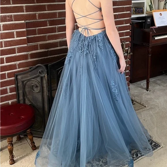 Beautiful Blue Prom Dress by Bliss Gowns - Picture 2 of 15